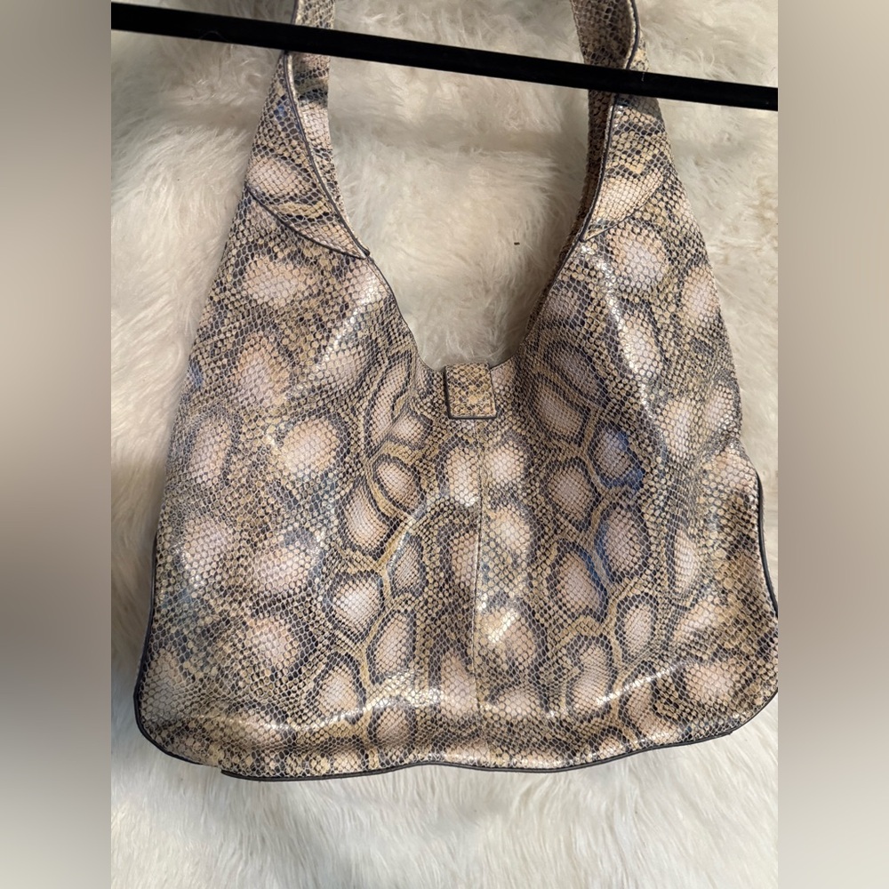 G.I.L.I Shoulder Bag GILI Hobo Bag Snakeskin Embossed Leather - Picture 6 of 9